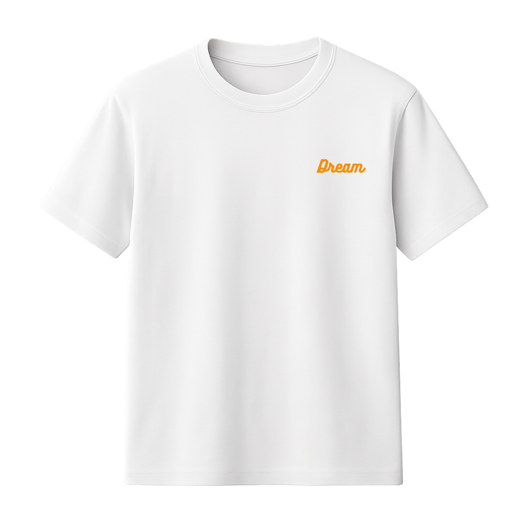 T-shirt blanc Peach Crush à motif pêche – design fruité d'été.